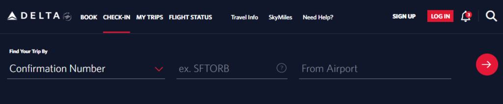 delta airlines check in