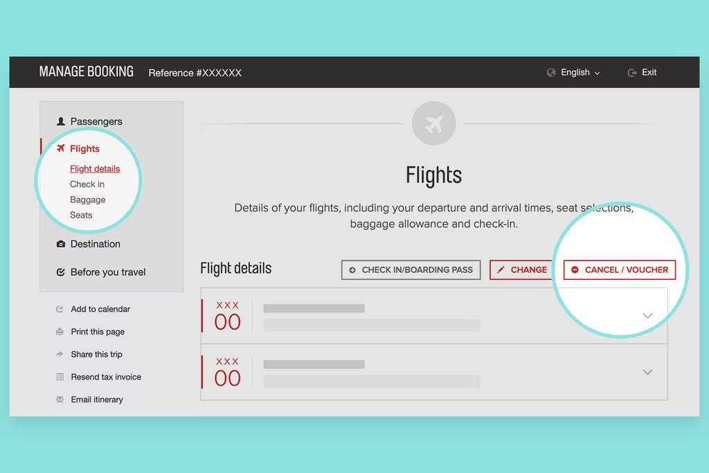 Qantas online flight cancellation